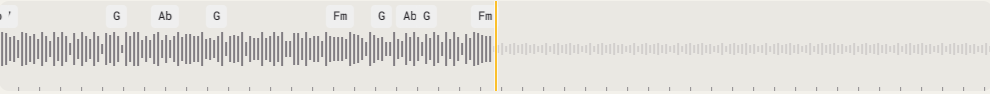 Waveform view with chord labels and the playhead
