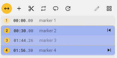 Selecting a loop range in list view